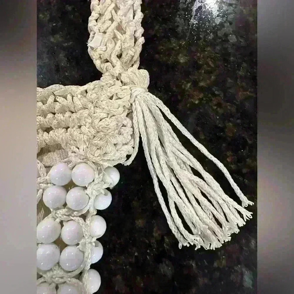 Vintage/Authentic 1960’s Macrame Beaded Fringe Boho Bag -Oh the stories - Picture 5 of 9